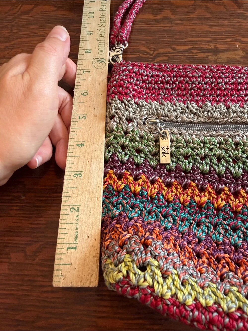 The Sak Colorful Rainbow Woven Crochet Bag